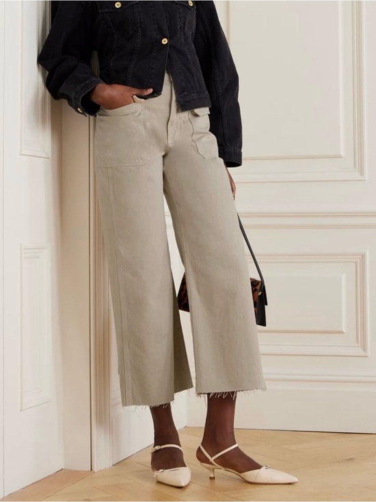 Veronica Beard Denim - Veronica Beard Taylor High Rise Wide Leg Crop Jeans Size 28